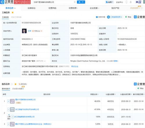 極氪汽車等在寧波成立千里浩瀚科技公司 專注信息系統(tǒng)集成服務(wù)